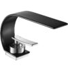 Solid Brass Waterfall Basin Faucet Single Handle Wide Spout Bathroom Mixer Tap