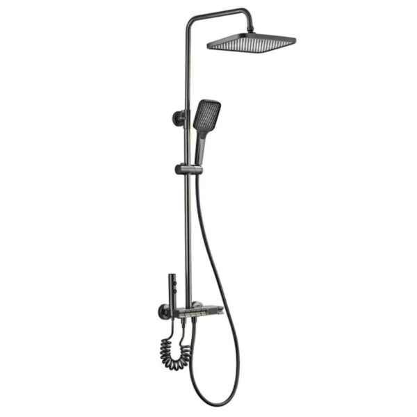 Thermostatic Shower Set with Digital Display LED Solid Brass 4 Function Concealed Shower System