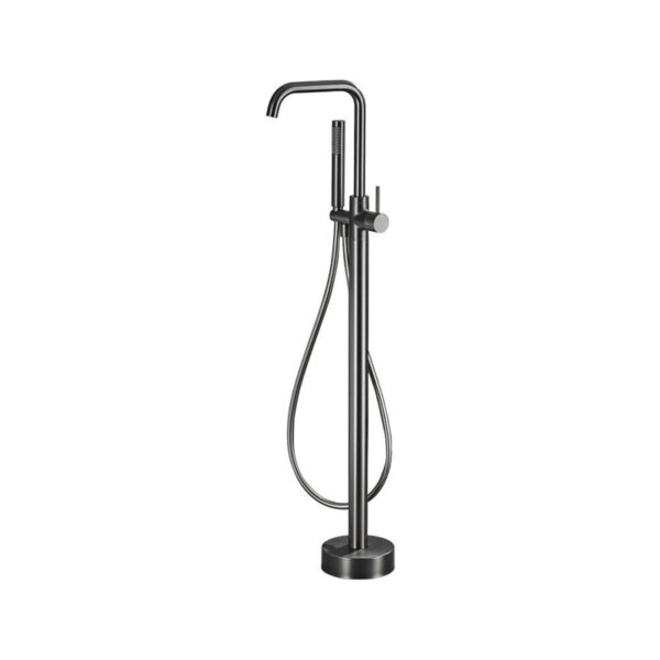 Solid Brass Freestanding Bathtub Faucet Floor Mounted Tub Filler with Handheld Shower
