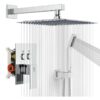 Solid Brass Concealed Shower System In-Wall Push Button Rainfall Shower Set Luxury
