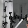 02_scene_fourmode_water Black Shower Set Pressure Boost Home Use Exposed Rainfall Shower Mixer System 3/4 Function