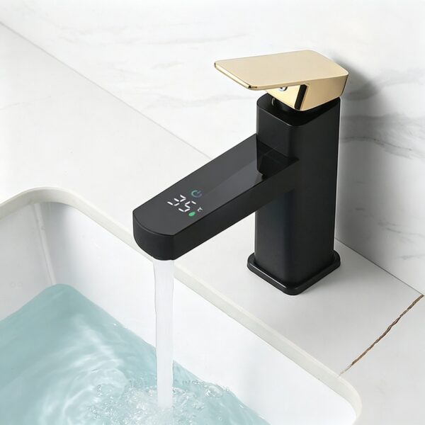 Digital Temperature Display Basin Faucet for Modern Bathrooms