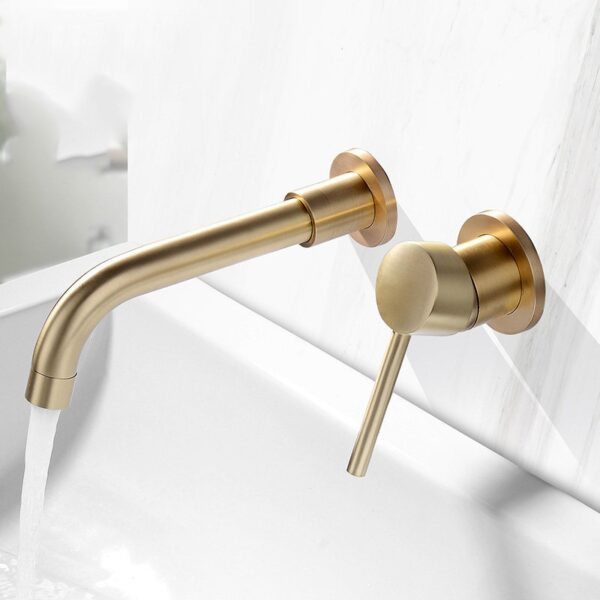 Solid Brass Wall Mounted Basin Faucet Concealed In-Wall Bathroom Mixer Tap CUPC Certified