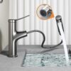 Solid Brass 3-Way Pull Out Basin Faucet Single Handle Hot & Cold Bathroom Mixer Tap