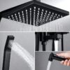 04_detail_four_water_modes Black Shower Set Pressure Boost Home Use Exposed Rainfall Shower Mixer System 3/4 Function