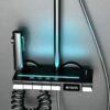 Thermostatic Shower Set with Digital Display LED Solid Brass 4 Function Concealed Shower System