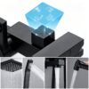 05_detail_pianokey_valve Black Shower Set Pressure Boost Home Use Exposed Rainfall Shower Mixer System 3/4 Function