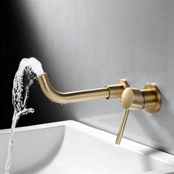 Solid Brass Wall Mounted Basin Faucet Concealed In-Wall Bathroom Mixer Tap CUPC Certified