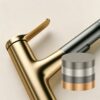 Solid Brass 3-Way Pull Out Basin Faucet Single Handle Hot & Cold Bathroom Mixer Tap