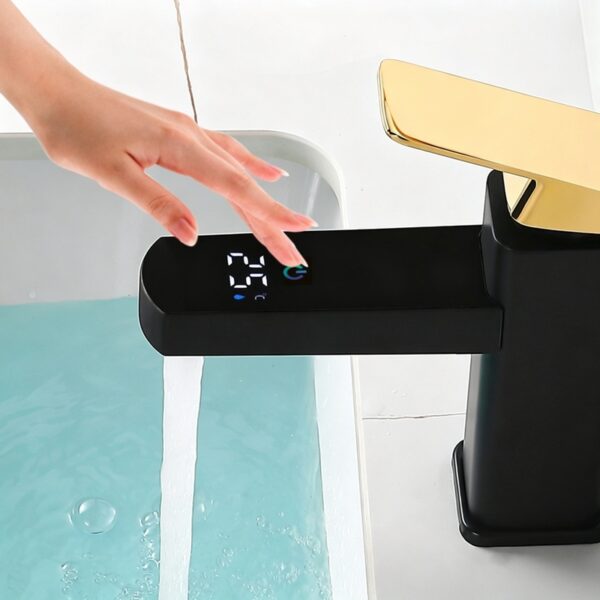 Digital Temperature Display Basin Faucet for Modern Bathrooms