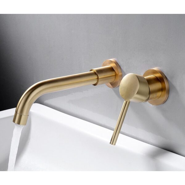 Solid Brass Wall Mounted Basin Faucet Concealed In-Wall Bathroom Mixer Tap CUPC Certified
