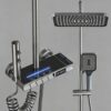 Thermostatic Shower Set with Digital Display LED Solid Brass 4 Function Concealed Shower System