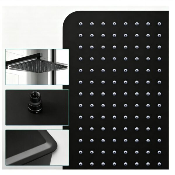 Solid Brass Concealed Shower System In-Wall Push Button Rainfall Shower Set Luxury