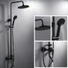 06_model_three_mode_round Black Shower Set Pressure Boost Home Use Exposed Rainfall Shower Mixer System 3/4 Function