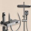 Thermostatic Shower Set with Digital Display LED Solid Brass 4 Function Concealed Shower System