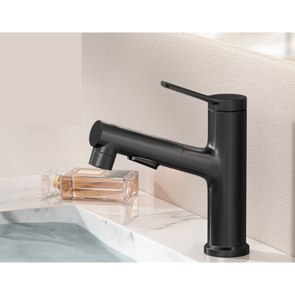 Solid Brass 3-Way Pull Out Basin Faucet Single Handle Hot & Cold Bathroom Mixer Tap