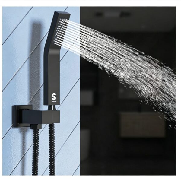 Solid Brass Concealed Shower System In-Wall Push Button Rainfall Shower Set Luxury