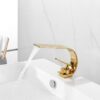 Solid Brass Waterfall Basin Faucet Single Handle Wide Spout Bathroom Mixer Tap