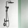 08_color_black_thermostatic 2027 New 40°C Thermostatic Shower System Piano Key 4-Function Solid Brass Rainfall Shower Set with Shelf