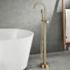 Solid Brass Freestanding Bathtub Faucet Floor Mounted Tub Filler with Handheld Shower