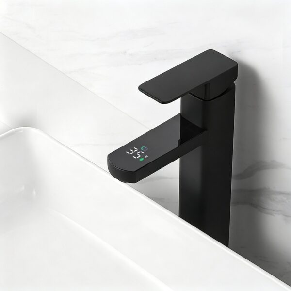 Digital Temperature Display Basin Faucet for Modern Bathrooms