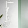 09_color_white_thermostatic 2027 New 40°C Thermostatic Shower System Piano Key 4-Function Solid Brass Rainfall Shower Set with Shelf