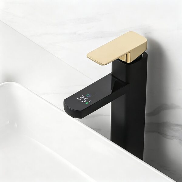 Digital Temperature Display Basin Faucet for Modern Bathrooms