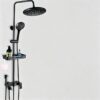 10_model_D4_three_handheld Black Shower Set Pressure Boost Home Use Exposed Rainfall Shower Mixer System 3/4 Function