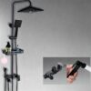 11_model_D6_aroma_head Black Shower Set Pressure Boost Home Use Exposed Rainfall Shower Mixer System 3/4 Function