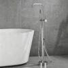 Solid Brass Freestanding Bathtub Faucet Floor Mounted Tub Filler with Handheld Shower