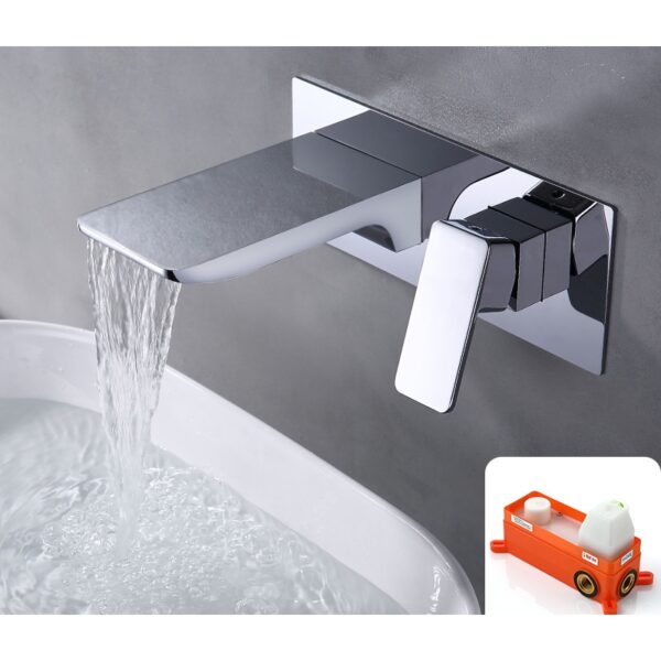 Wall Mounted Waterfall Basin Faucet for Modern Bathrooms