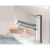 Solid Brass 3-Way Pull Out Basin Faucet Single Handle Hot & Cold Bathroom Mixer Tap