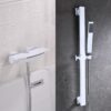 Solid Brass Waterfall Bathtub Faucet Deck Mounted Tub Filler with Handheld Shower Dual Handle
