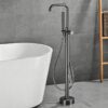 Solid Brass Freestanding Bathtub Faucet Floor Mounted Tub Filler with Handheld Shower