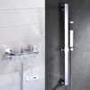 Solid Brass Waterfall Bathtub Faucet Deck Mounted Tub Filler with Handheld Shower Dual Handle