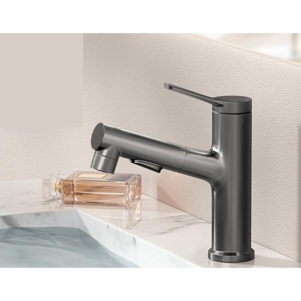 Solid Brass 3-Way Pull Out Basin Faucet Single Handle Hot & Cold Bathroom Mixer Tap