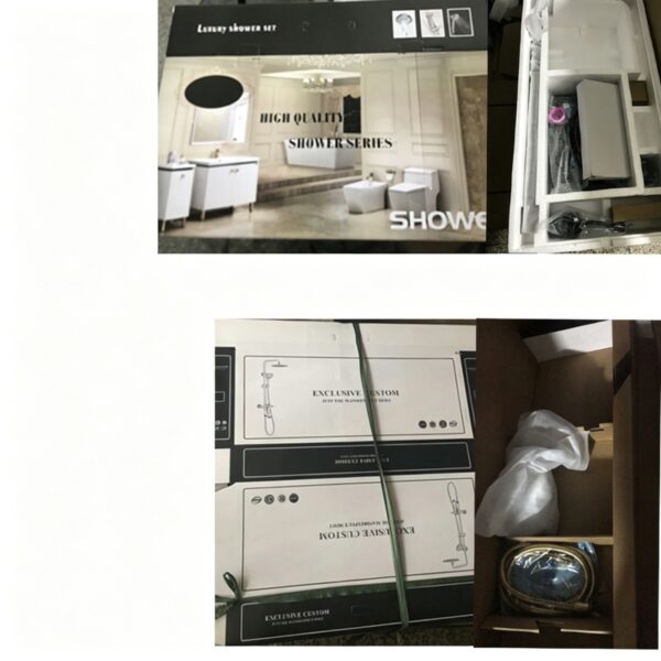 Solid Brass Thermostatic Shower Set Push Button Rainfall Shower Mixer System 4 Function