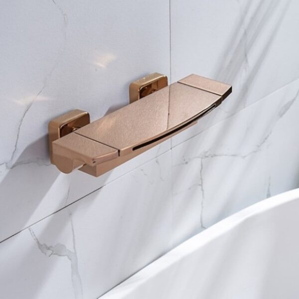 Solid Brass Waterfall Bathtub Faucet Deck Mounted Tub Filler with Handheld Shower Dual Handle
