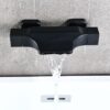 Solid Brass Waterfall Bathtub Faucet Deck Mounted Tub Filler with Handheld Shower Dual Handle
