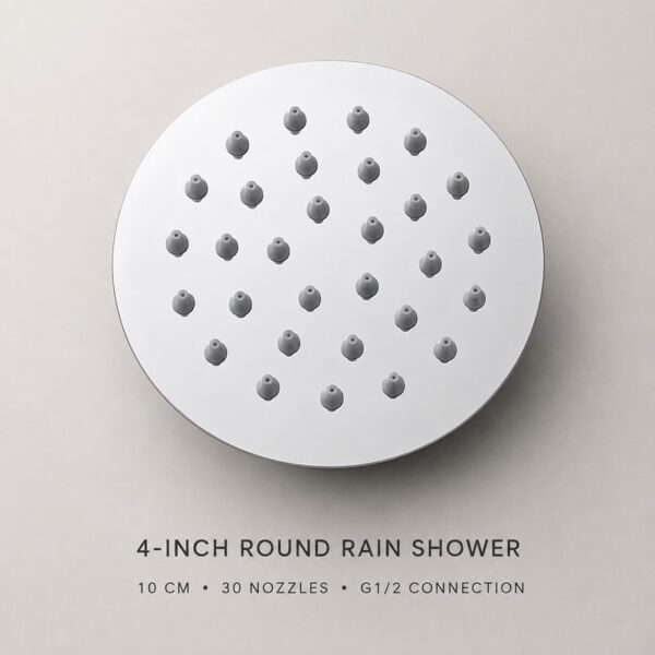 4-inch-round-rain-shower-30-nozzles-06 Stainless Steel Rainfall Shower Head for Hotel and Residential Bathrooms