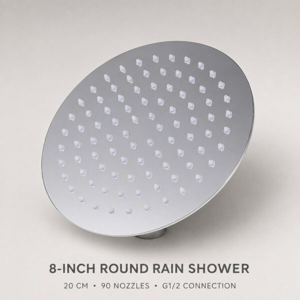 8-inch-round-rain-shower-90-nozzles-08 Stainless Steel Rainfall Shower Head for Hotel and Residential Bathrooms