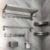 Space Aluminum Double-Folding Wall Mounted Towel Rack