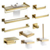 304 Stainless Steel Brushed Gold Bathroom Accessories Set