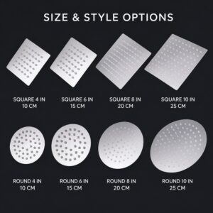 Stainless Steel Rainfall Shower Head for Hotel and Residential Bathrooms
