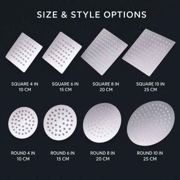 MAIN Stainless Steel Rainfall Shower Head for Hotel and Residential Bathrooms