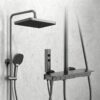 MAIN 2027 New 40°C Thermostatic Shower System Piano Key 4-Function Solid Brass Rainfall Shower Set with Shelf