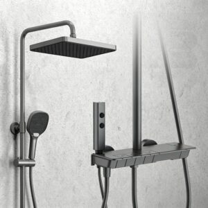MAIN 2027 New 40°C Thermostatic Shower System Piano Key 4-Function Solid Brass Rainfall Shower Set with Shelf