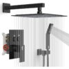 Solid Brass Concealed Shower System In-Wall Push Button Rainfall Shower Set Luxury
