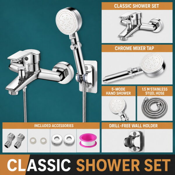 bath-shower-mixer-09 3 Way Bathtub Shower Faucet Set with Hand Shower