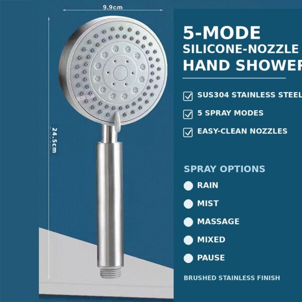 304 Stainless Steel Handheld Shower Head Series